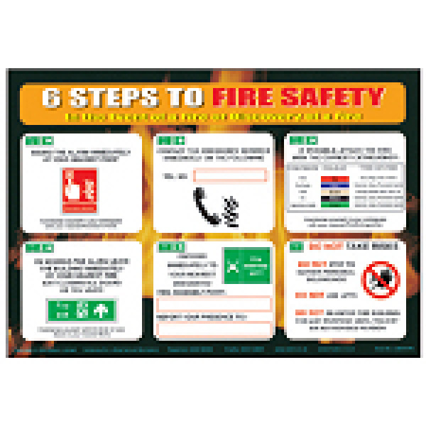 Wallchart - 6 Steps to fire safety